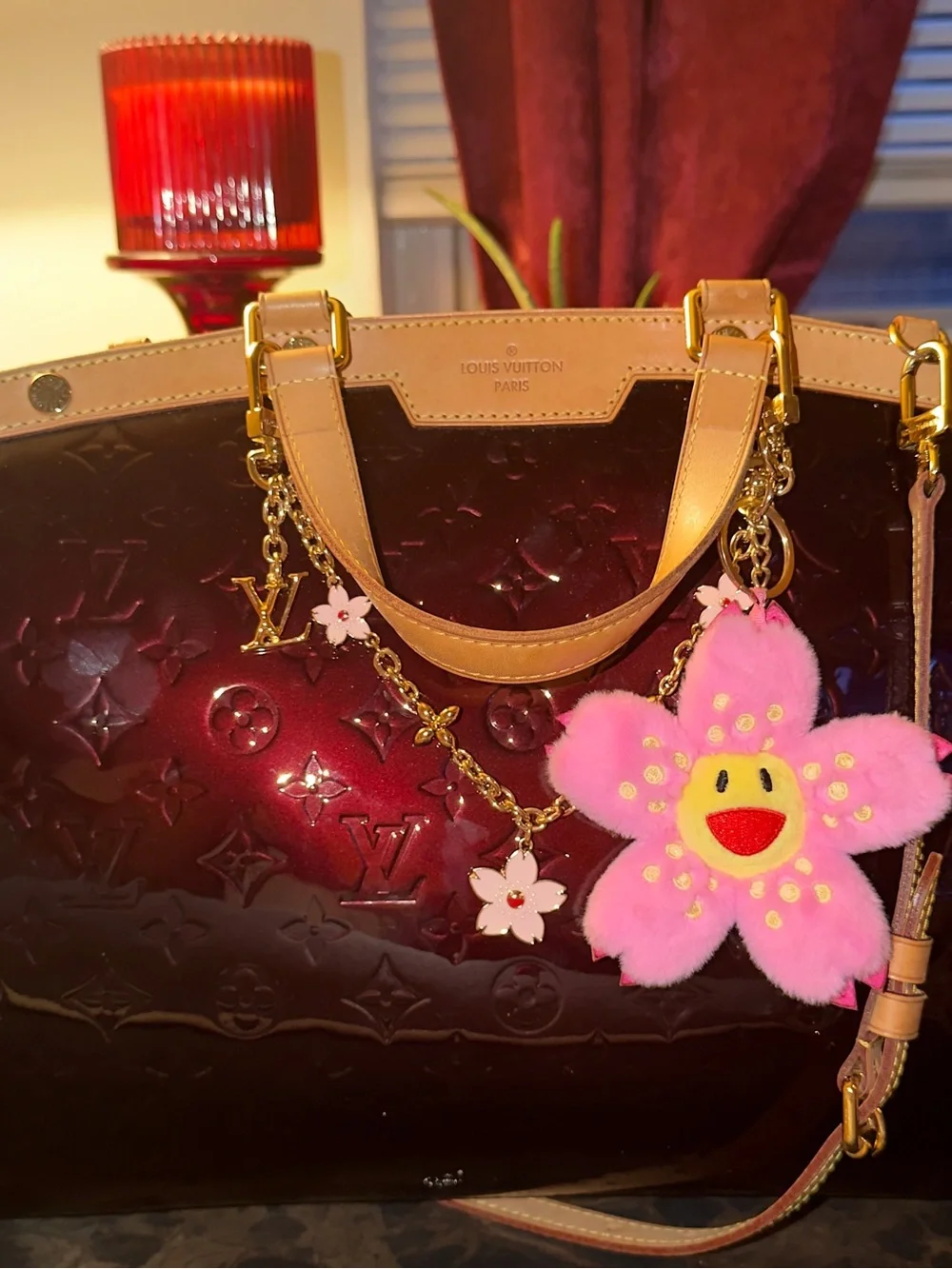 Louis Vuitton Burgundy Vernis Brea bag Charms not included